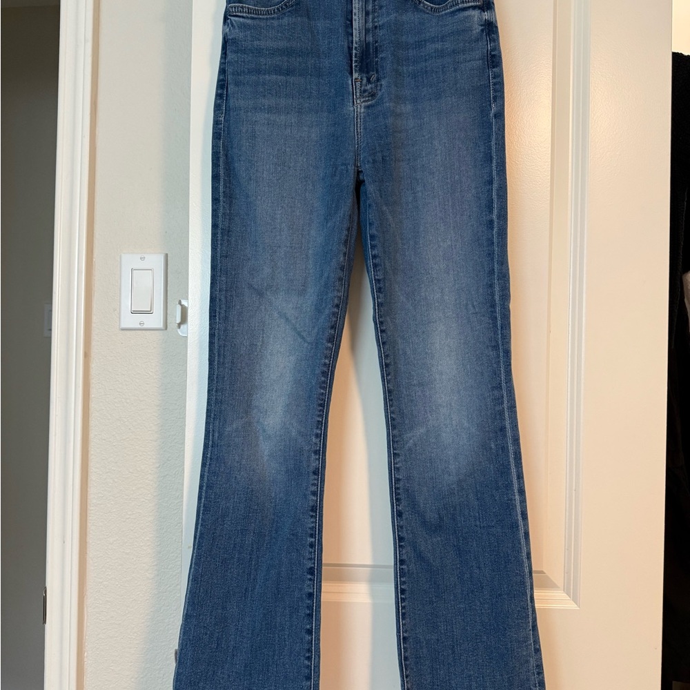 MOTHER Blue Flare Wide Leg Jeans